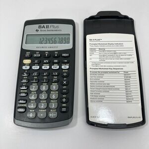 Texas Instruments BA II Plus Business Analyst Calculator w/ Cover - TESTED WORKS
